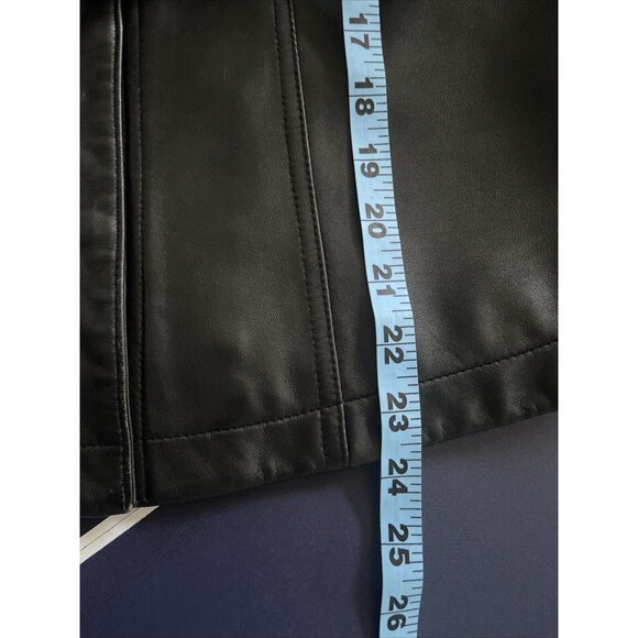 VTG i.e. Womens Y2K 90s Retro Black 100% Leather Jacket PS - Picture 13 of 13